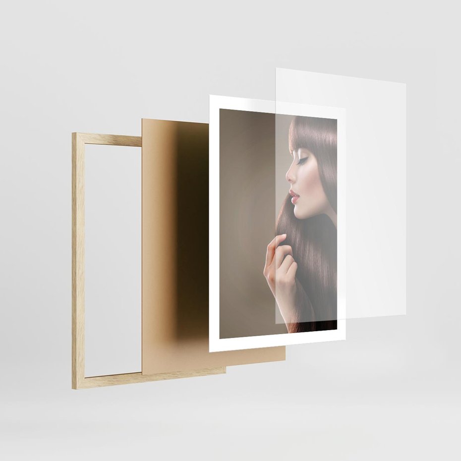 Plakat w ramie 50x70 - Piękno fryzury - włosy, fryzura - rama drewno