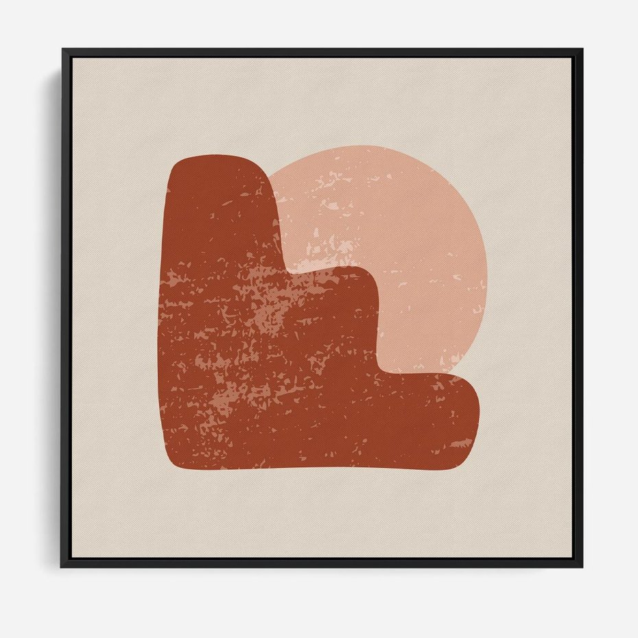 Obraz w ramie 50x50 - Przenikanie Granic - nowoczesny plakat, abstrakcyjne kształty - rama czarna