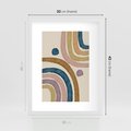 Plakat w ramie 30x40 - Kształtujące Inspiracje - abstrakcyjne tęcze, kompozycja - rama biała