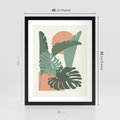 Plakat w ramie 40x50 - Abstrakcyjne Tropiki - liście, rośliny tropikalne w graficznym stylu - rama czarna