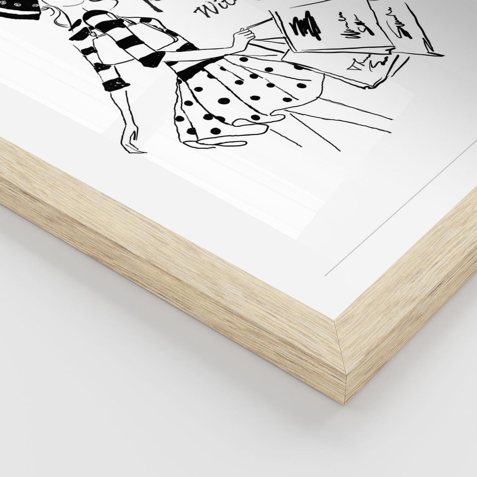 Plakat w ramie 50x70 - Paryż - Miasto Romantycznej Grafiki - Paryż, Paris - rama drewno