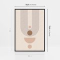 Obraz w ramie 50x70 - Strukturalne Kształty Postępu - boho plakat, minimalizm - rama czarna