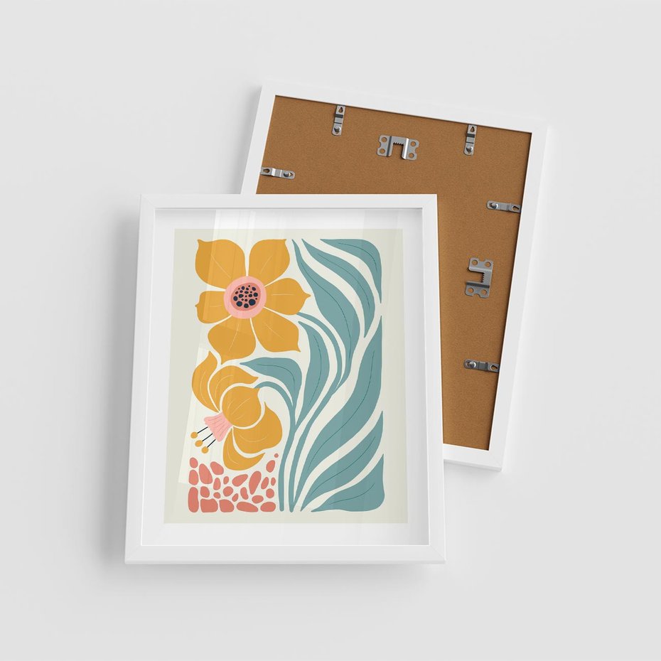 Plakat w ramie 40x50 - Pastelowa Piękność - nowoczesna sztuka, plakat - rama biała