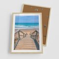 Plakat w ramie 50x70 - Pomost ku Morzu - pomost na plaży, morze - rama drewno