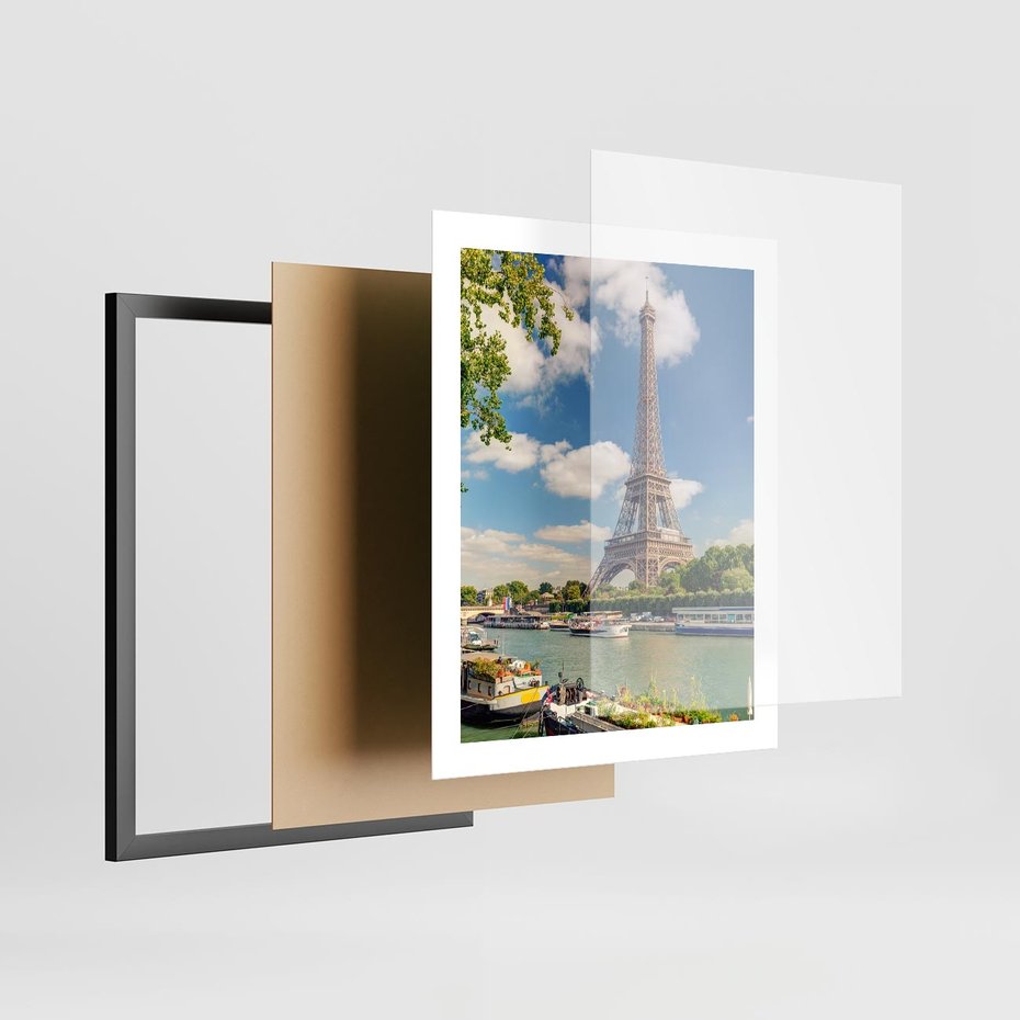 Plakat w ramie 40x50 - Paryżska ikona Francji - wieża Eiffla, Paryż - rama czarna