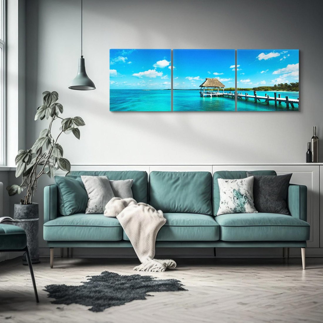 Obraz na płótnie 150x50 - Lazur na Plaży - plaża, lazur