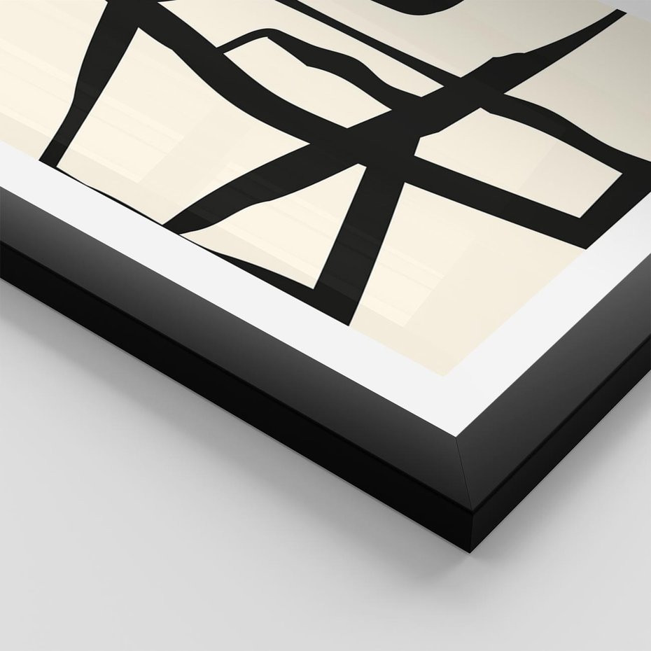 Plakat w ramie 40x50 - Impresje Wymiaru - linie, abstrakcja - rama czarna