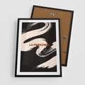 Plakat w ramie 50x70 - Ciemna Abstrakcja - abstrakcja w ciemnych kolorach, czarny - rama czarna