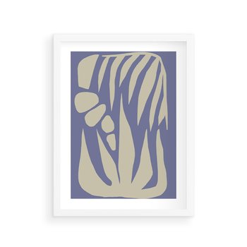 Plakat w ramie 40x50 - Kształty Niewidzialnych Granic - abstrakcyjna sztuka, skandynawski styl - rama biała