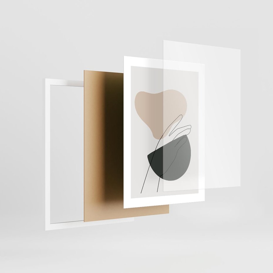 Plakat w ramie 30x40 - Rozkwitająca Opowieść - szkic jedną linią, one lone - rama biała