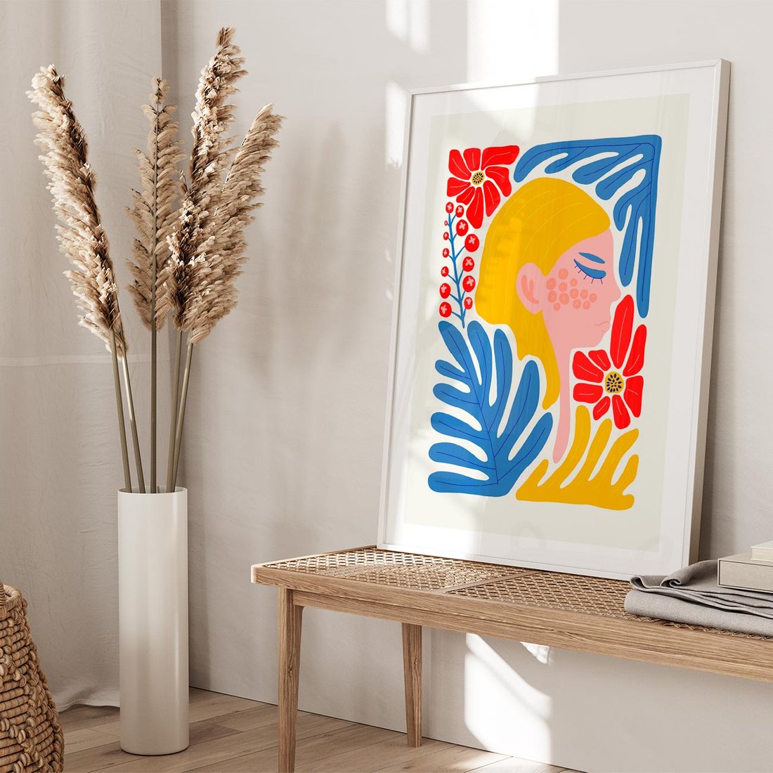 Plakat bez ramy 40x50 - Kolorowe Rytmy - kobieca sztuka, abstrakcja