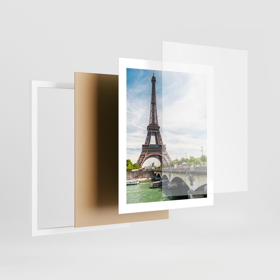 Plakat w ramie 40x50 - Ikona Romantyzmu - Eiffla, Francja - rama biała