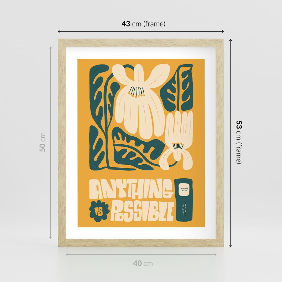 Plakat w ramie 40x50 - Impulsy Harmonii - kwiaty, nowoczesny plakat - rama drewno