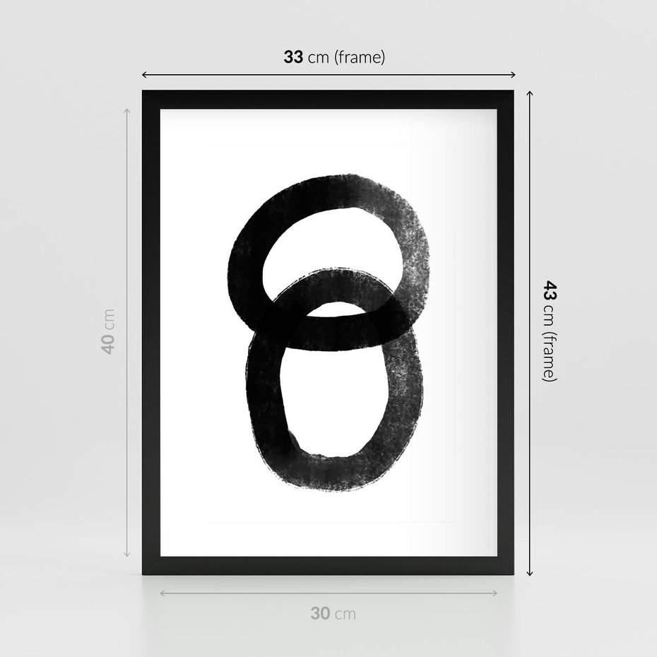 Plakat w ramie 30x40 - Kształtując Granice - abstrakcja, minimalizm - rama czarna