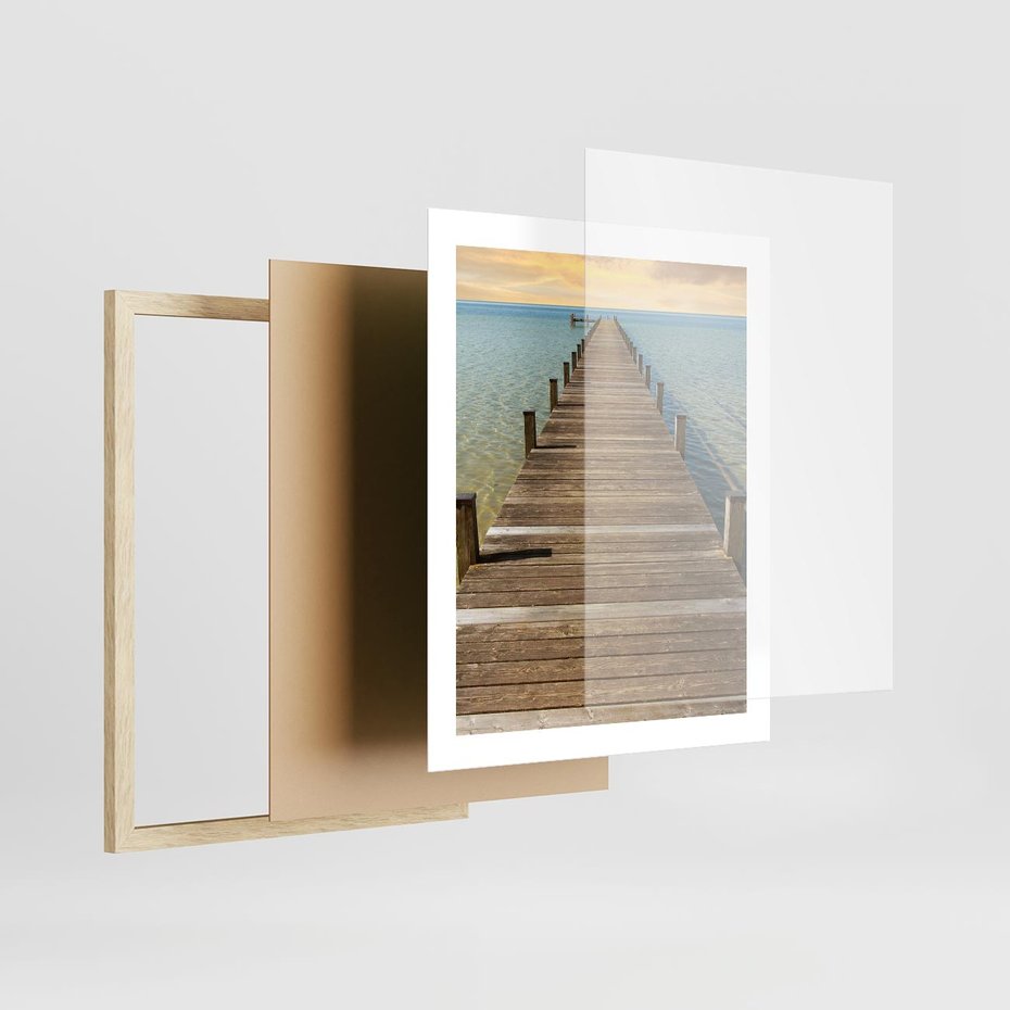 Plakat w ramie 40x50 - Pomost ku morzu - pomost, morze - rama drewno