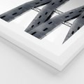 Plakat w ramie 50x70 - Monochromatyczna Sztuka Nowoczesnych Budynków - architektura, nowoczesne formy - rama biała