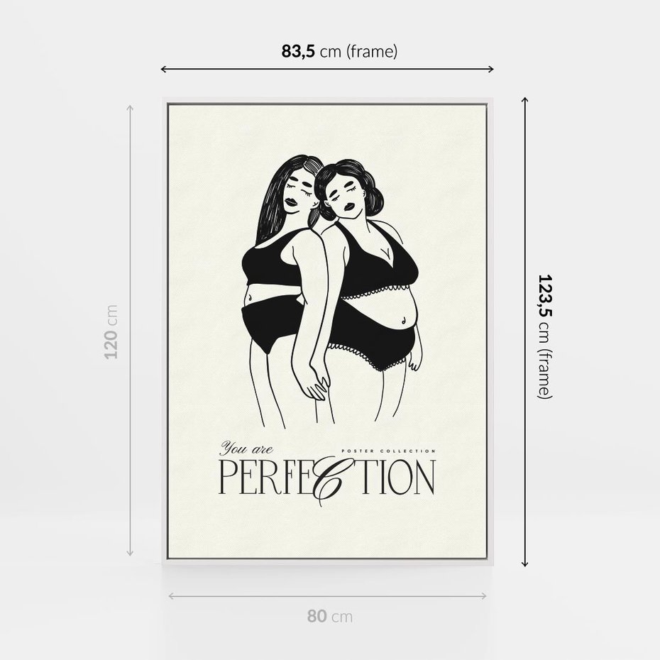 Obraz w ramie 80x120 - Siła i Wspólnota - nowoczesna sztuka kobieca, plakat - rama biała