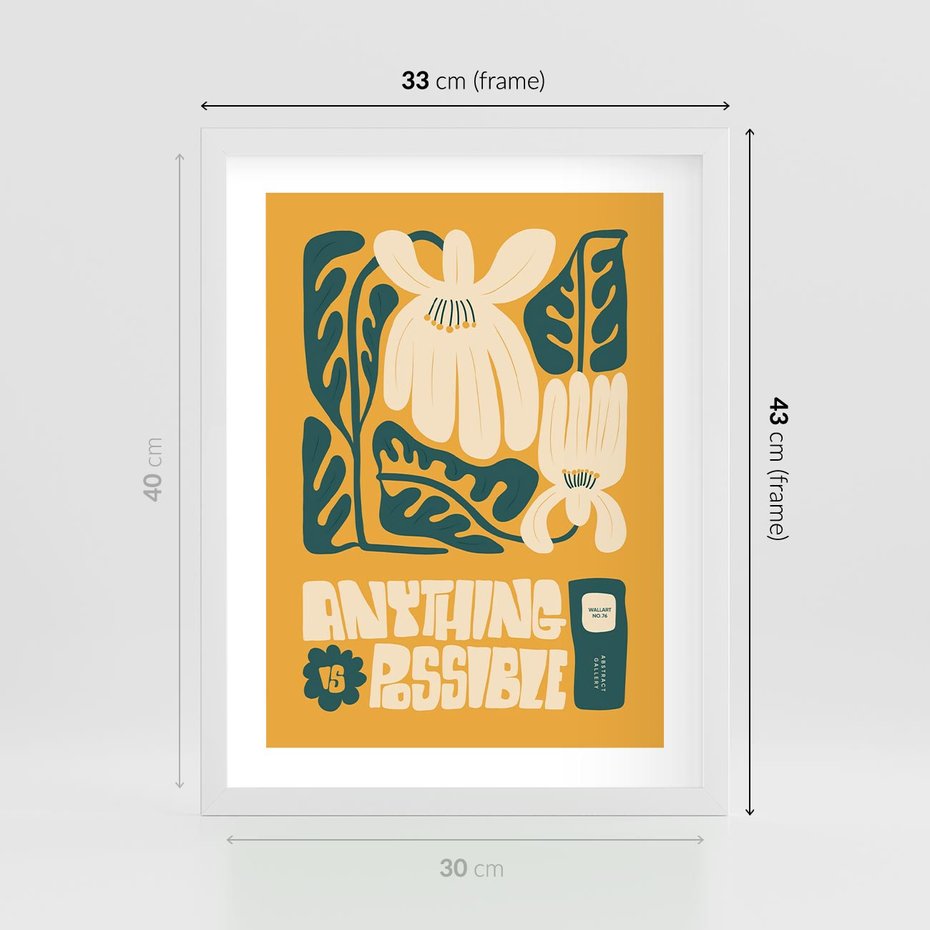 Plakat w ramie 30x40 - Impulsy Harmonii - kwiaty, nowoczesny plakat - rama biała