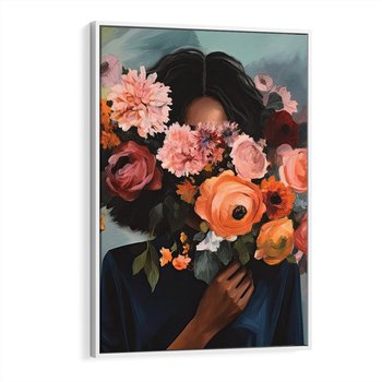 Obraz w ramie 80x120 - Ukryte Emocje - obraz, akwarela - rama biała