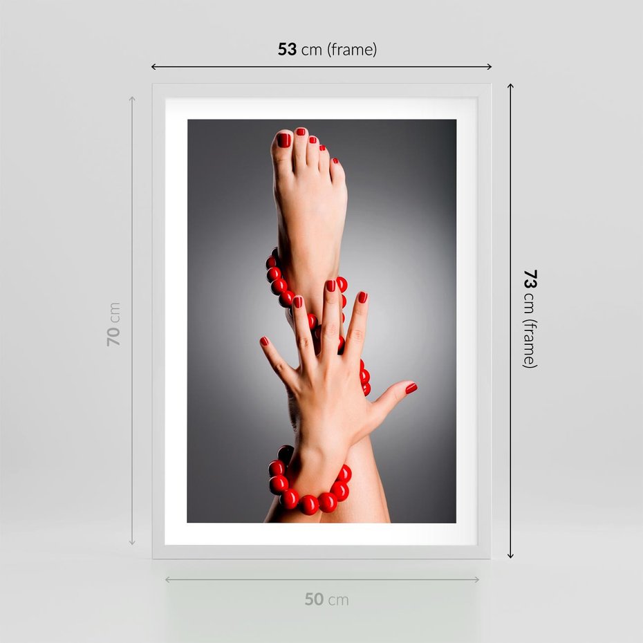 Plakat w ramie 50x70 - Manicure i Pedicure - Piękno Paznokci - manicure, pedicure - rama biała