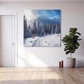 Obraz na płótnie 30x30 - Zimowe góry w lesie - góry, zima