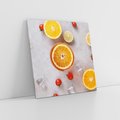 Obraz na płótnie 70x70 - Cytryny Pomarańczowy Zestaw - cytryny, pomarańcze
