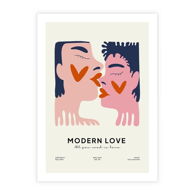Plakat bez ramy 21x30 - Miłość w Kompozycji - miłość, para zakochanych