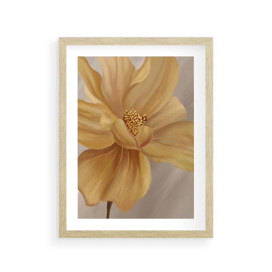 Plakat w ramie 30x40 - Kwiaty malowane olejem - eksplozja kolorów - kwiaty, malowane - rama drewno