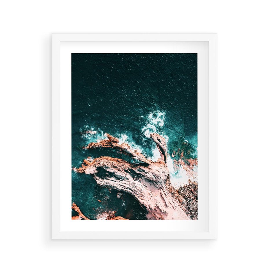 Plakat w ramie 40x50 - Morze w Perspektywie - morze, ocean - rama biała