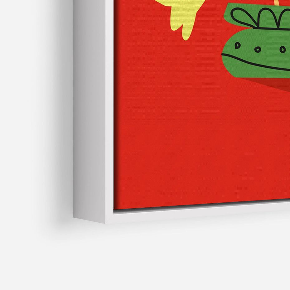 Obraz w ramie 80x120 - Abstrakcyjne Przenikanie - abstrakcyjne kwiaty, czerwone tło - rama biała