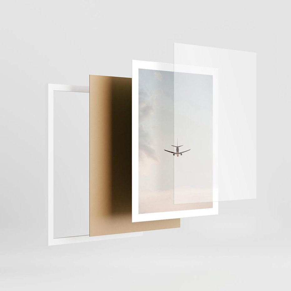 Plakat w ramie 50x70 - W Powietrzu: Samolot na Niebie - samolot w przestworzach, samolot na niebie - rama biała