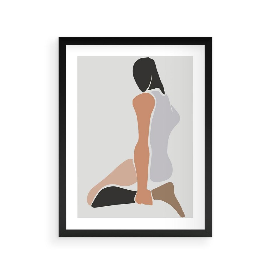 Plakat w ramie 30x40 - Widok Abstrakcyjny - abstrakcyjny obraz, minimalizm - rama czarna