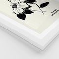 Plakat w ramie 40x50 - Poezja kwiecistej kreski - kwiaty, minimalistyczne - rama biała