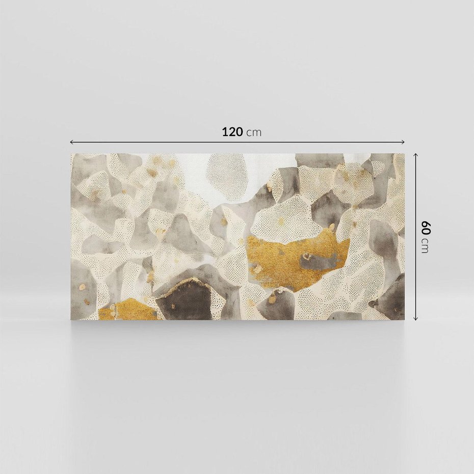 Obraz na płótnie 120x60 - Nowoczesne Złoto i Szarość - plamy, złoto