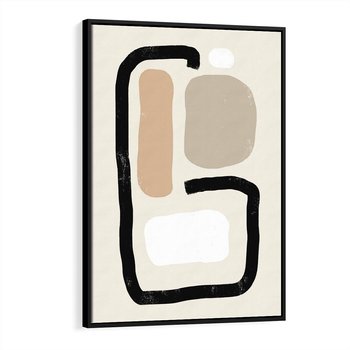 Obraz w ramie 50x70 - Kształtne Formy - geometryczne nieregularne kształty, nowoczesna kompozycja - rama czarna