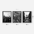 Zestaw obrazy w ramie 40x50 galeria - Czarno, białe, miasto, Nowy, Jork - rama czarna