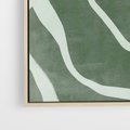 Obraz w ramie 70x100 - Zieleń Odpoczynku - zielony plakat, nieregularne splątane linie - rama drewno