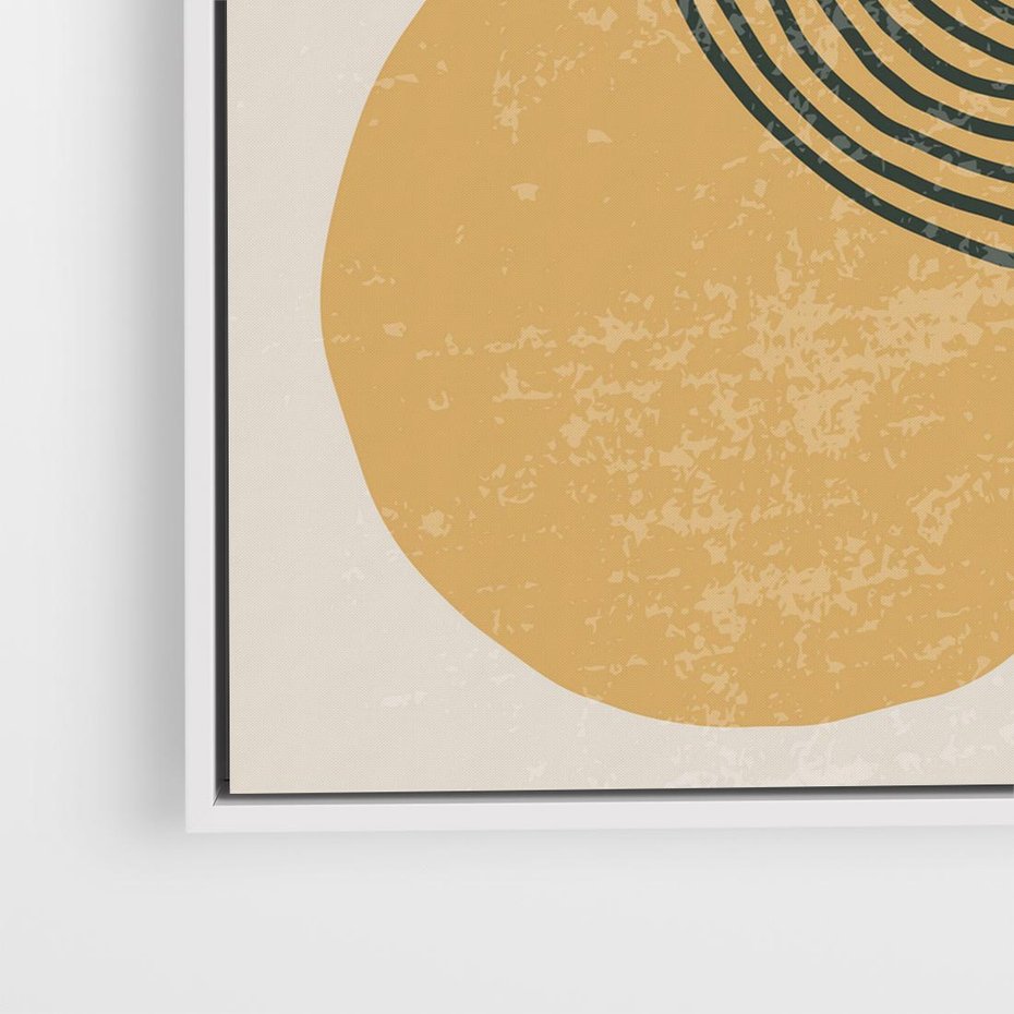 Obraz w ramie 80x80 - Boho Światło - abstrakcyjna sztuka, boho kształty - rama biała