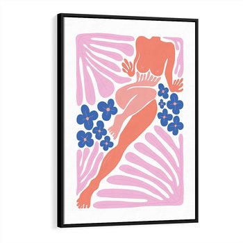 Obraz w ramie 70x100 - Opowieść Ognistych Rytów - nowoczesny kobiecy akt, graficzne kształty - rama czarna