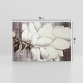 Obraz na płótnie 70x50 - Tekstura Kwiatu - białe kwiaty, duży kwiat