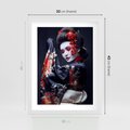 Plakat w ramie 30x40 - Elegancka japońska gejsza - japońska, gejsza - rama biała