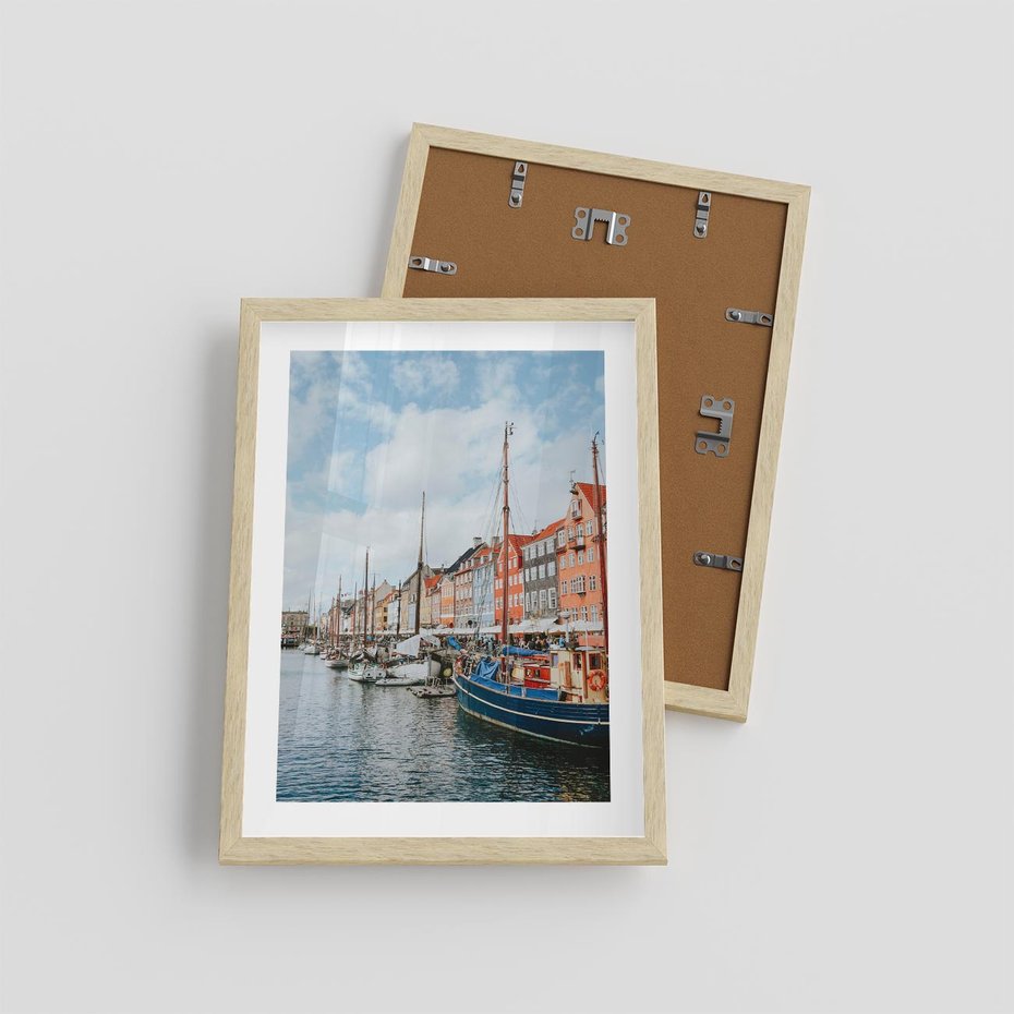 Plakat w ramie 30x40 - Wibracje Miejskiego Klimatu - Dania, Kopehaga - rama drewno