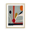 Plakat w ramie 50x70 - Harmonia Kolorowych Impulsów - abstrakcyjny obraz olejny, dziwne formy - rama drewno