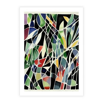 Plakat bez ramy 30x40 - Taniec Plam i Kształtów - abstrakcyjny akwarelowy obraz, plamy