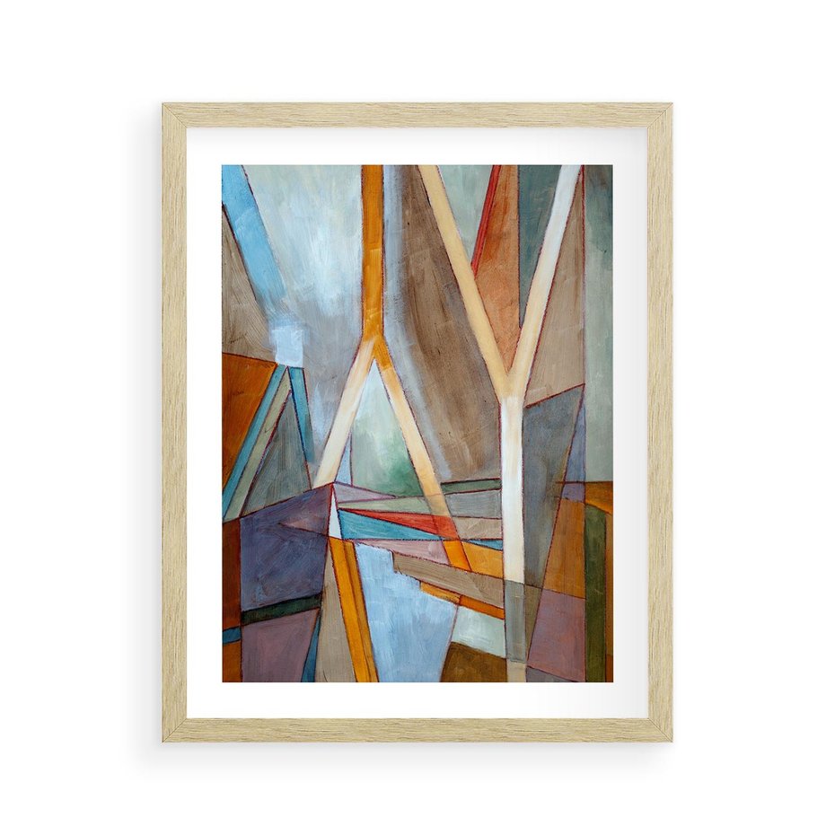 Plakat w ramie 40x50 - Geometria abstrakcji - abstrakcja, geometria - rama drewno