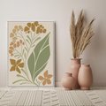 Obraz w ramie 50x70 - Subtelność Utajona - nowoczesny plakat, roślinność - rama biała