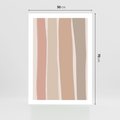 Plakat bez ramy 50x70 - Tęczowa Zgaszona Aura - abstakcyjne tęczowe pasy, delikatne odcienie beżu