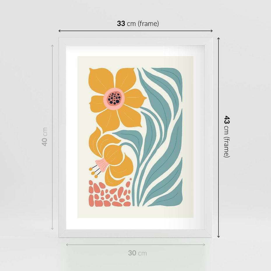 Plakat w ramie 30x40 - Pastelowa Piękność - nowoczesna sztuka, plakat - rama biała