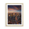 Plakat w ramie 50x70 - Miasto wieżowców w perspektywie - miasto, wieżowce - rama drewno