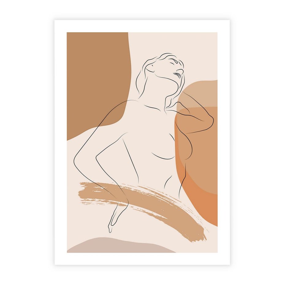 Plakat bez ramy 50x70 - Sztuka Prostoty - kobieta, szkic